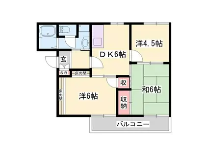 セレナ栄(3DK/2階)の間取り写真