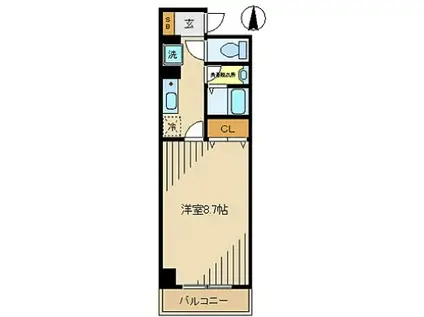 ル・パレ・F(1K/1階)の間取り写真