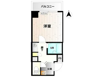 淡路ハイツ(1K/2階)の間取り写真