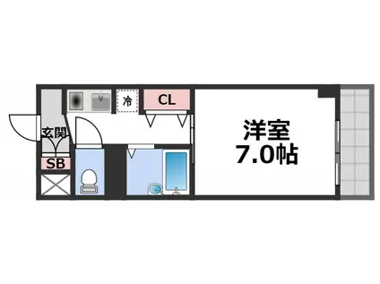 リップル布施イースト(1K/4階)の間取り写真