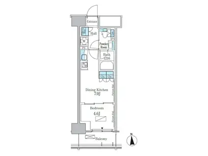 パークアクシス新宿百人町(1DK/5階)の間取り写真
