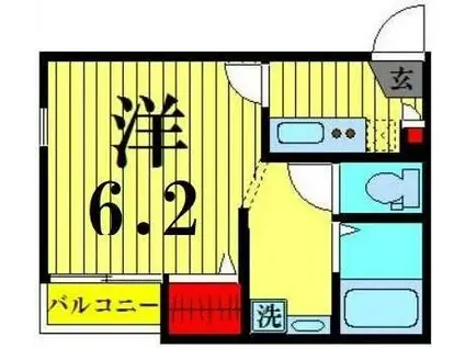 TREE HOUSE(1K/2階)の間取り写真