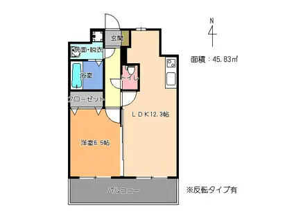 モア ルミーネ(1LDK/8階)の間取り写真