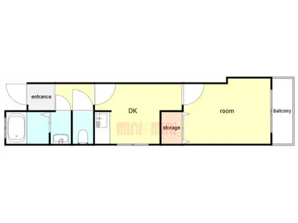 松籟荘(1DK/1階)の間取り写真