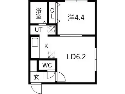 GYPSOFILLA312(1LDK/4階)の間取り写真