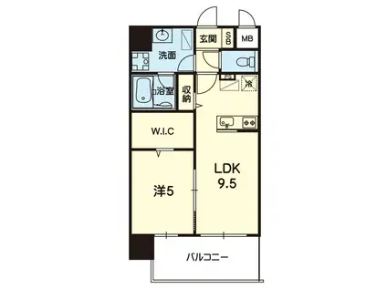 MON REVE光の森(1LDK/1階)の間取り写真