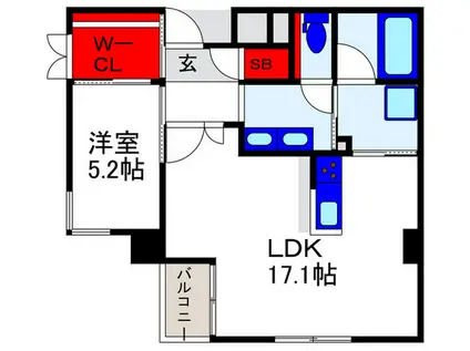MAGNIFIQUE北桜塚(1LDK/2階)の間取り写真
