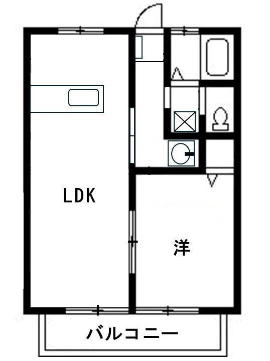 サンガ棟高(1LDK/2階)の間取り写真
