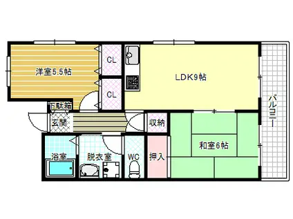 メゾン高橋(2LDK/1階)の間取り写真