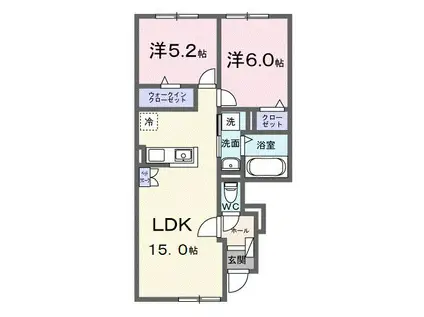 JR千歳線 千歳駅(北海道) 徒歩99分 2階建 新築(2LDK/1階)の間取り写真