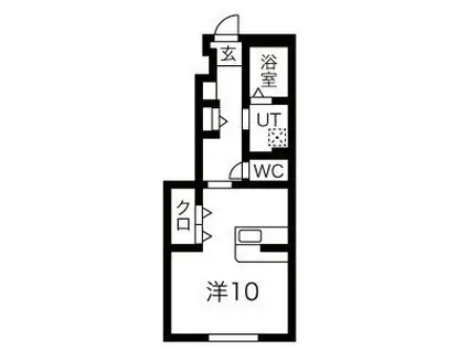 カサリーダ(ワンルーム/1階)の間取り写真