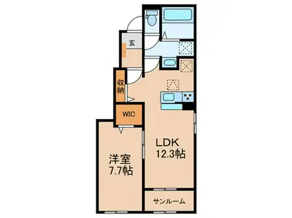 ニューライズ・H(1LDK/1階)の間取り写真
