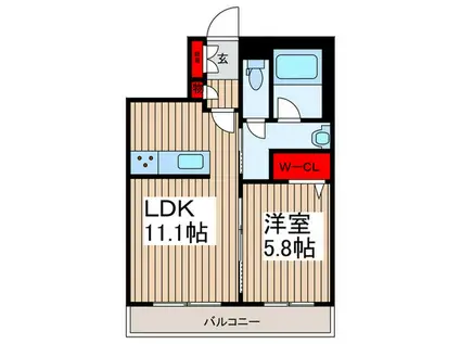 ル シエル(1LDK/1階)の間取り写真