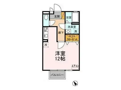 クレールコート(1K/2階)の間取り写真