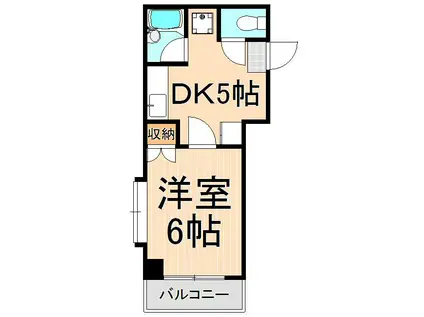 ヴィレヂ・ハピネス3(1DK/5階)の間取り写真