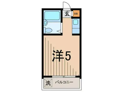 ロータリー大岡山(ワンルーム/1階)の間取り写真