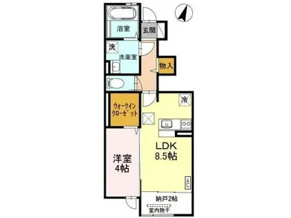 エスポワール(1SLDK/1階)の間取り写真