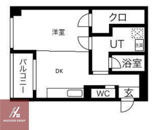 BELONG千林(1LDK/6階)の間取り写真