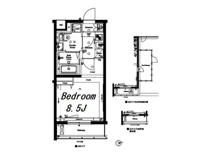 アークマーク中野鷺宮(1K/3階)の間取り写真