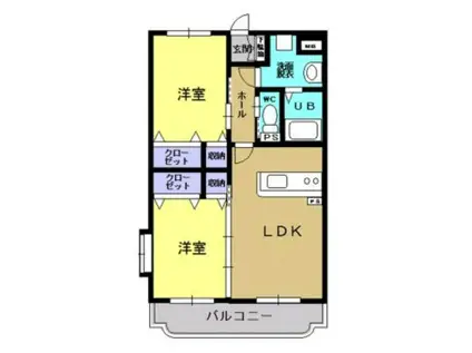 COCOSTA(2LDK/3階)の間取り写真