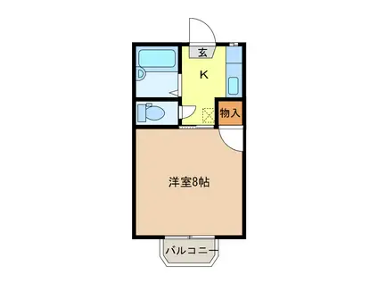 サンライズ(1K/2階)の間取り写真