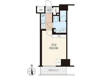 TRACK両国(1K/2階)の間取り写真