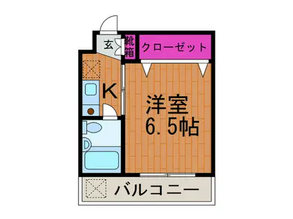 アローフィールド(1K/1階)の間取り写真