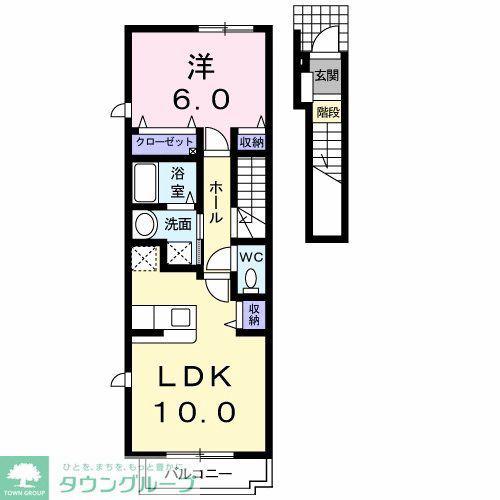 プレステージ(1LDK/2階)の間取り写真