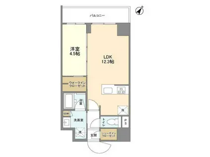 ブランシエスタ浅草千束(1LDK/9階)の間取り写真