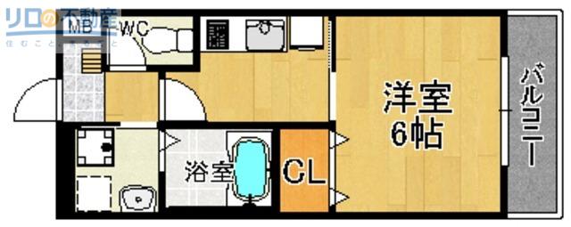 A.GRAYISH宝塚(1K/2階)の間取り写真