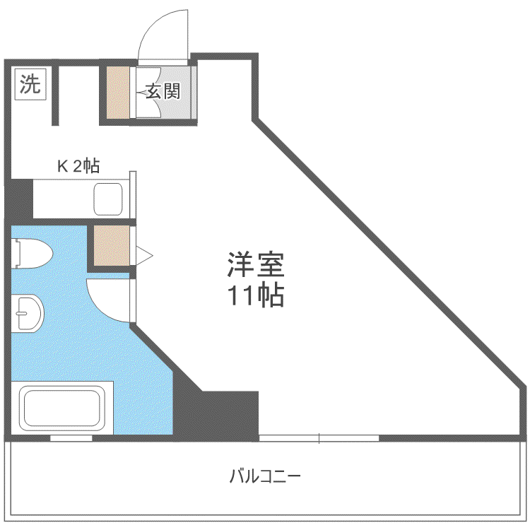 AMSTOWER南6条(1K/15階)の間取り写真