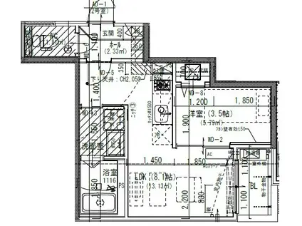 JACK HIGASHIMATABEI(1LDK/1階)の間取り写真