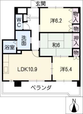 フォレストフィールド梅森台(3LDK/1階)の間取り写真