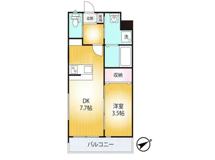 AQUE19(1DK/3階)の間取り写真