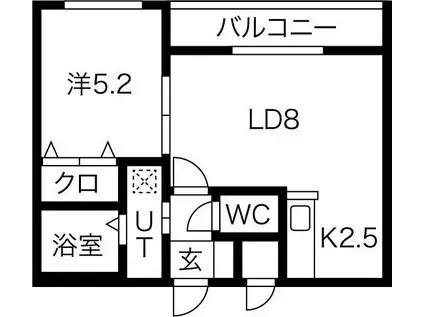 AZALEAIII(1LDK/5階)の間取り写真