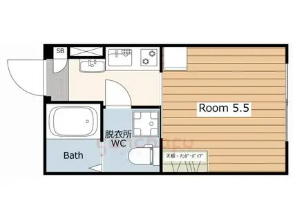 BELLE VILLE南千住(ワンルーム/2階)の間取り写真