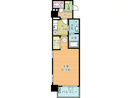 プランドール(1K/2階)の間取り写真