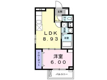 エスケーイリス(1LDK/3階)の間取り写真
