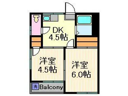 第2コーポコイズミ(2DK/2階)の間取り写真