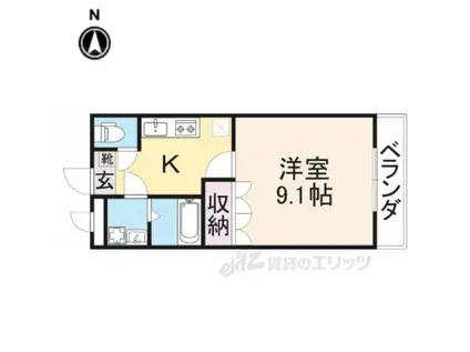 マコズ・アベニュー(1K/1階)の間取り写真