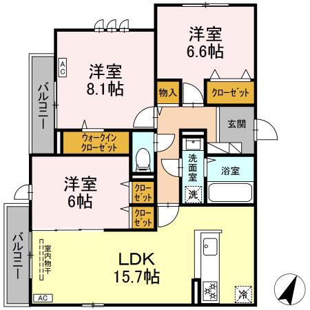 DBLESS湘南辻堂(3LDK/3階)の間取り写真