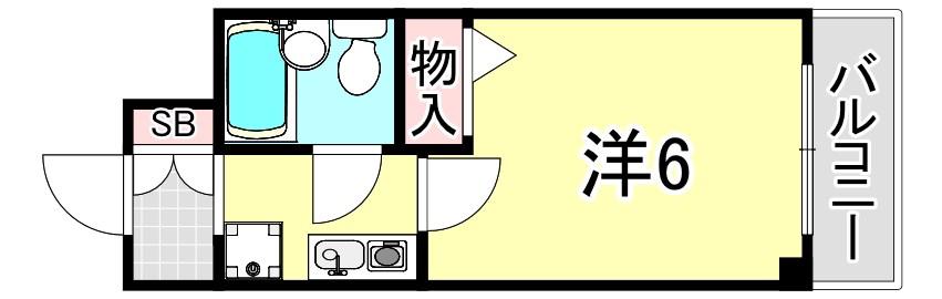 エスリード神戸(1K/4階)の間取り写真