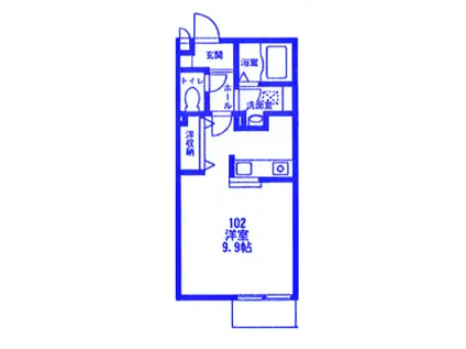 ダブリスみなみ台(1K/1階)の間取り写真