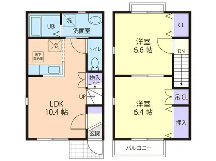 ファミーユ(2LDK/1階)の間取り写真