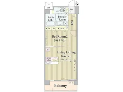 エストレリータ新宿落合(1LDK/3階)の間取り写真