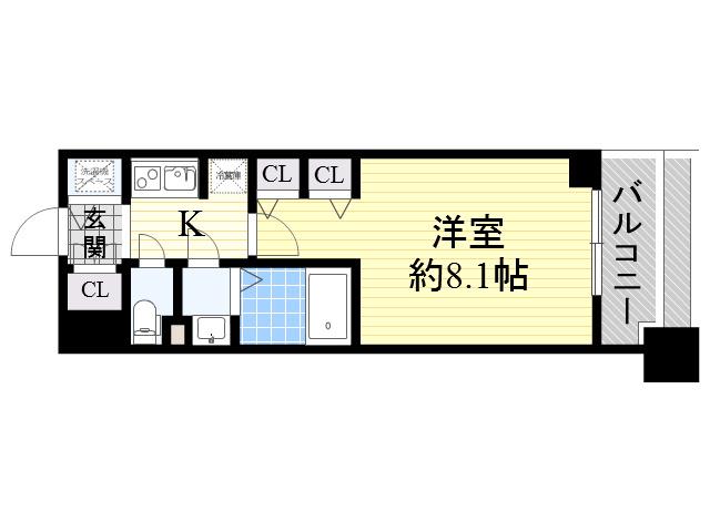 LASANTE京橋(1K/5階)の間取り写真