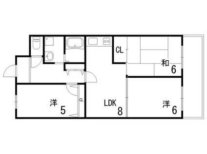 ハイツときわ(3LDK/2階)の間取り写真