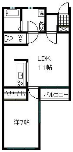 アルテフラッツ(1LDK/1階)の間取り写真