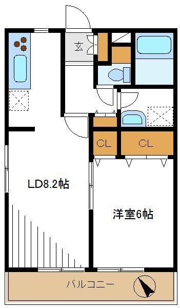 エスポワール(1LDK/1階)の間取り写真