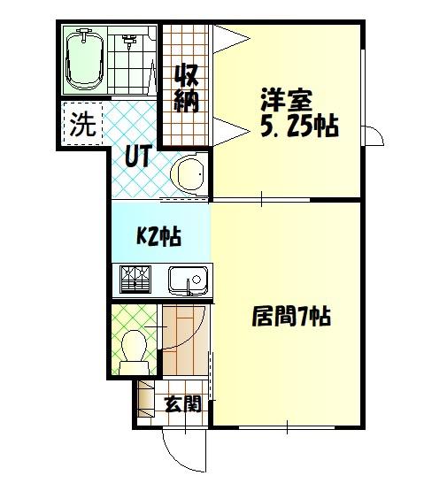 スマイルハート(1LDK/1階)の間取り写真